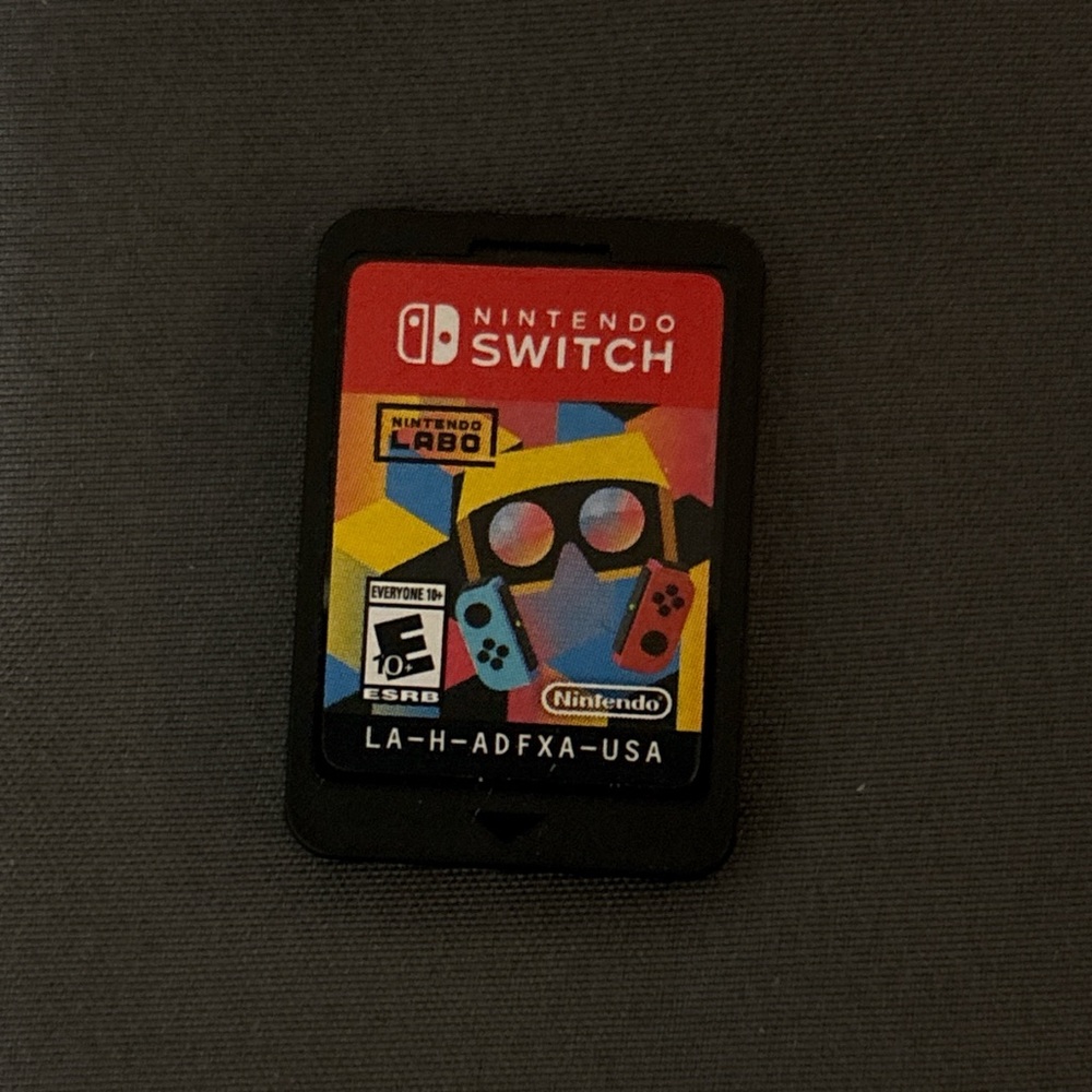Nintendo Switch Labo Game Card with Red and Yellow Accents